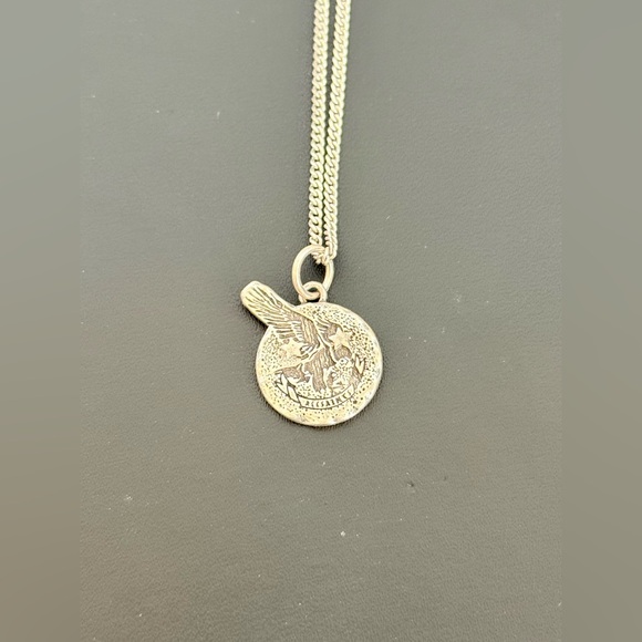 New Allsaints Eagle coin sterling silver necklace - 20” - Picture 7 of 12
